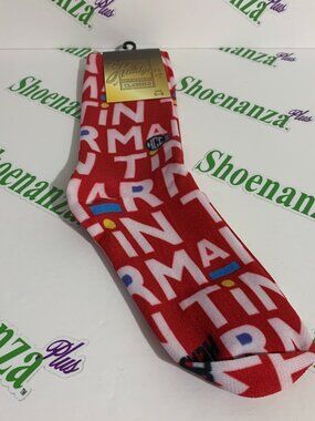 Headgear Classics Socks Martin Lawrence Crew Red White Mens Size 5 - 8